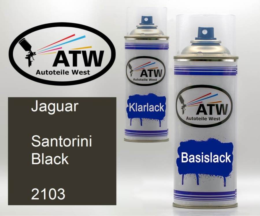 Jaguar, Santorini Black, 2103: 400ml Sprühdose + 400ml Klarlack - Set, von ATW Autoteile West.